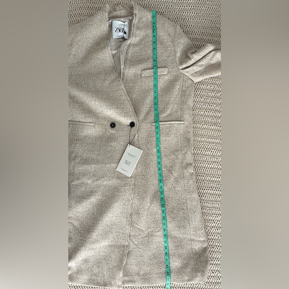 Zara Manteco Wool Coat Jacket Cream Sz XL - Picture 12 of 13